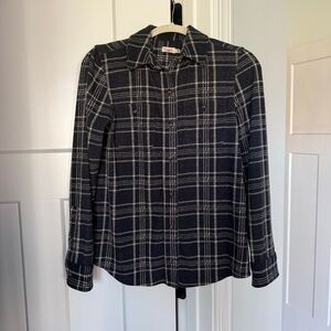 Faherty Brushed Flannel Button Down Stretch Navy Plaid